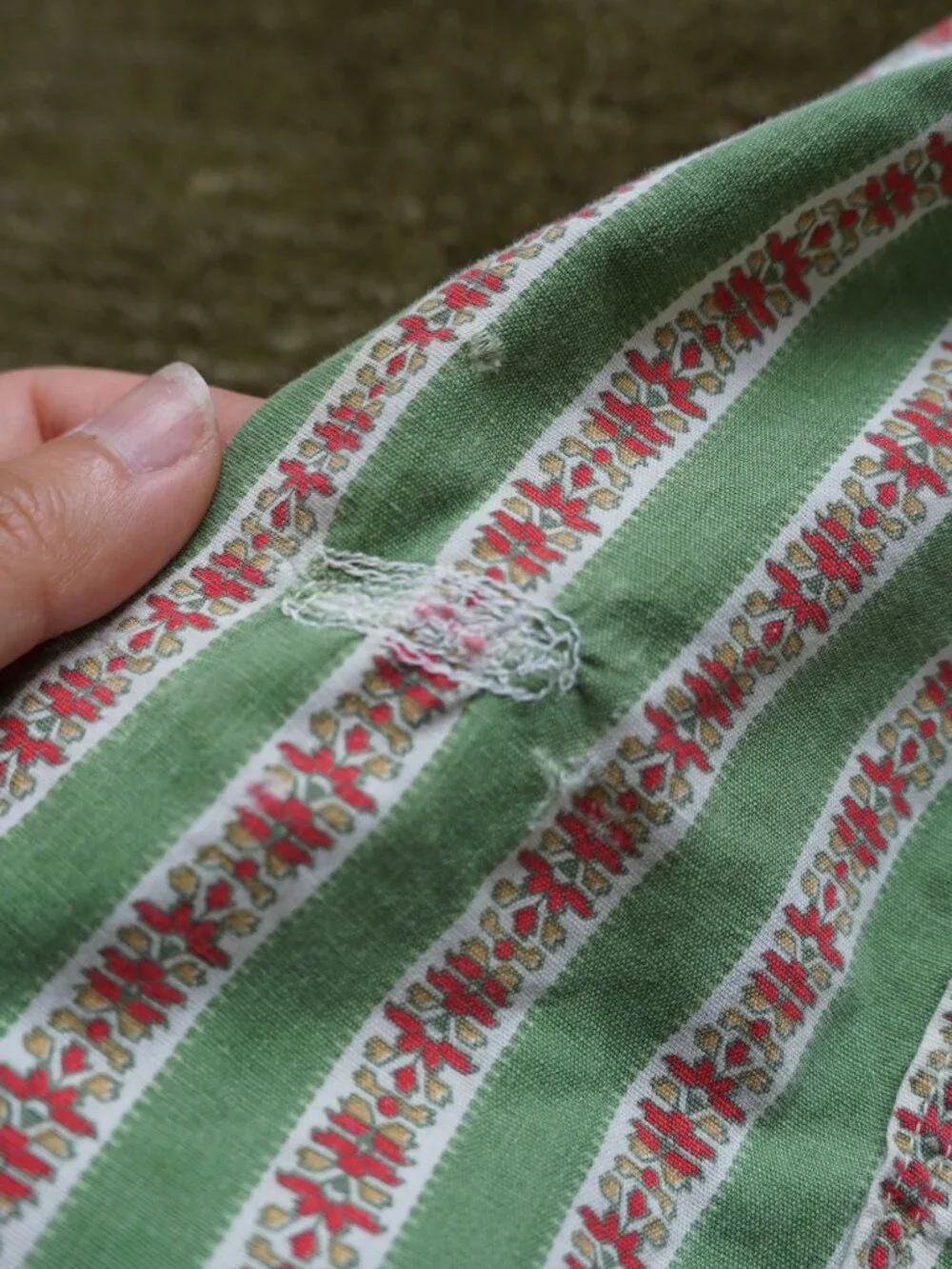 Vintage Cottagecore Floral Stripe Half Apron Prairie Farmhouse